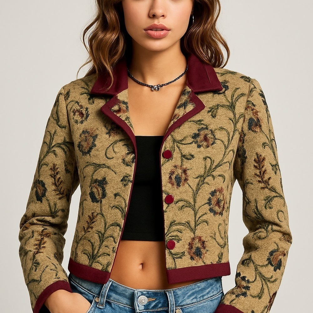 ✨ Tessuto Tapestry Floral Jacket – Size 12